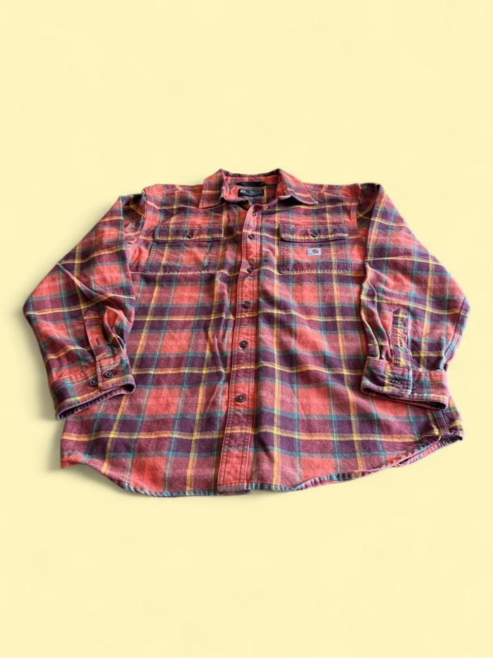 Carhartt Heavyweight Plaid Flannel Work Shirt Autumn Men’s M